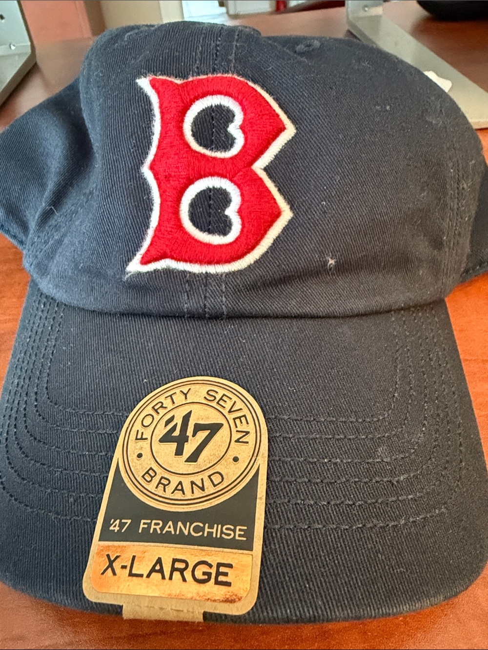 47 Brand Navy Baseball Cap with Red & White 'B' Logo